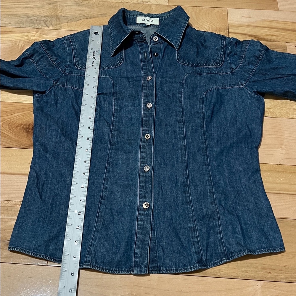 Scapa Women's Denim Button Down Shirt - Picture 6 of 17